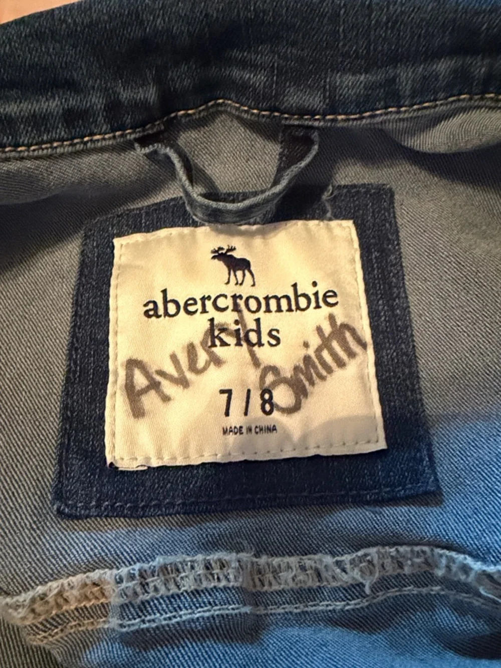 abercrombie kids Blue Denim Jean Jacket size 7/8